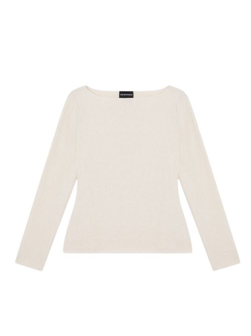 Boat neck sweater in textured jersey Emporio Armani | EW003582 AF21210.U1081